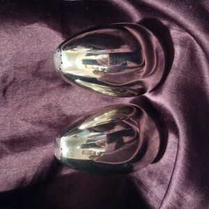 International Silver egg-shaped salt & pepper shakers